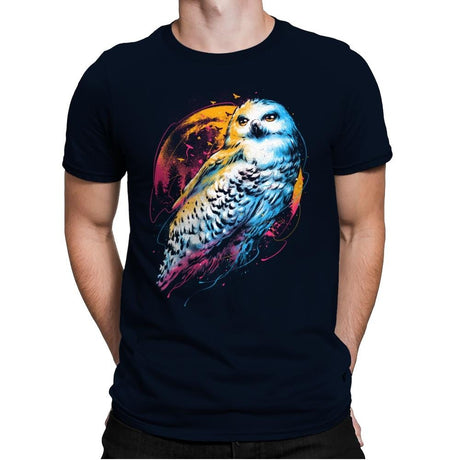 Colorful Owl - Mens Premium T-Shirts RIPT Apparel Small / Midnight Navy