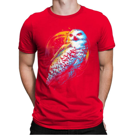 Colorful Owl - Mens Premium T-Shirts RIPT Apparel Small / Red