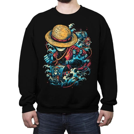 Colorful Pirate - Crew Neck Sweatshirt Crew Neck Sweatshirt RIPT Apparel Small / Black