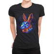 Colorful Rabbit - Womens Premium T-Shirts RIPT Apparel Small / Black