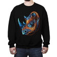 Colorful Rhino - Crew Neck Sweatshirt Crew Neck Sweatshirt RIPT Apparel Small / Black