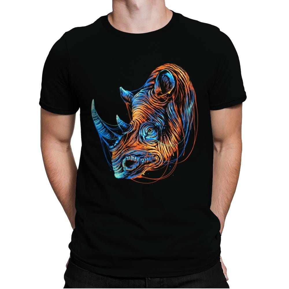 Colorful Rhino - Mens Premium T-Shirts RIPT Apparel Small / Black