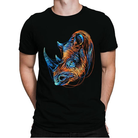 Colorful Rhino - Mens Premium T-Shirts RIPT Apparel Small / Black
