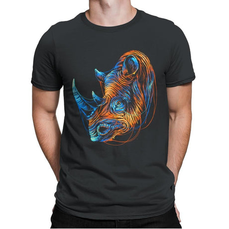 Colorful Rhino - Mens Premium T-Shirts RIPT Apparel Small / Heavy Metal