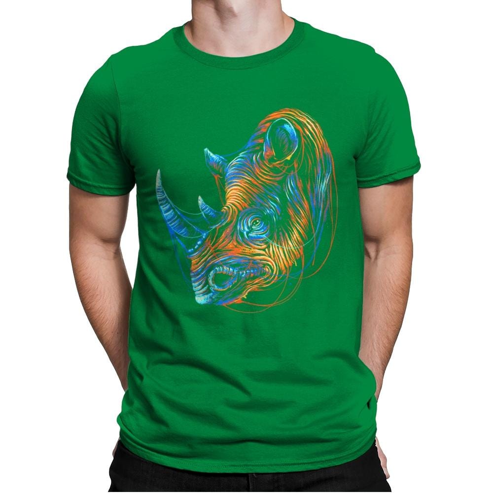 Colorful Rhino - Mens Premium T-Shirts RIPT Apparel Small / Kelly