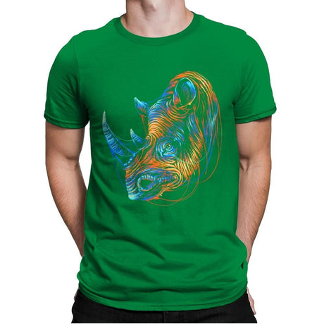 Colorful Rhino - Mens Premium T-Shirts RIPT Apparel Small / Kelly