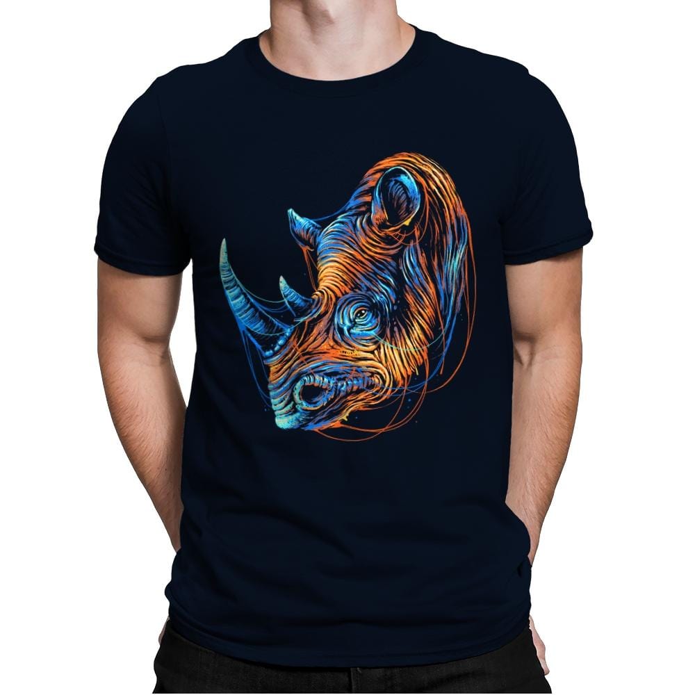 Colorful Rhino - Mens Premium T-Shirts RIPT Apparel Small / Midnight Navy