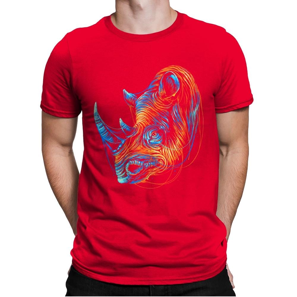 Colorful Rhino - Mens Premium T-Shirts RIPT Apparel Small / Red