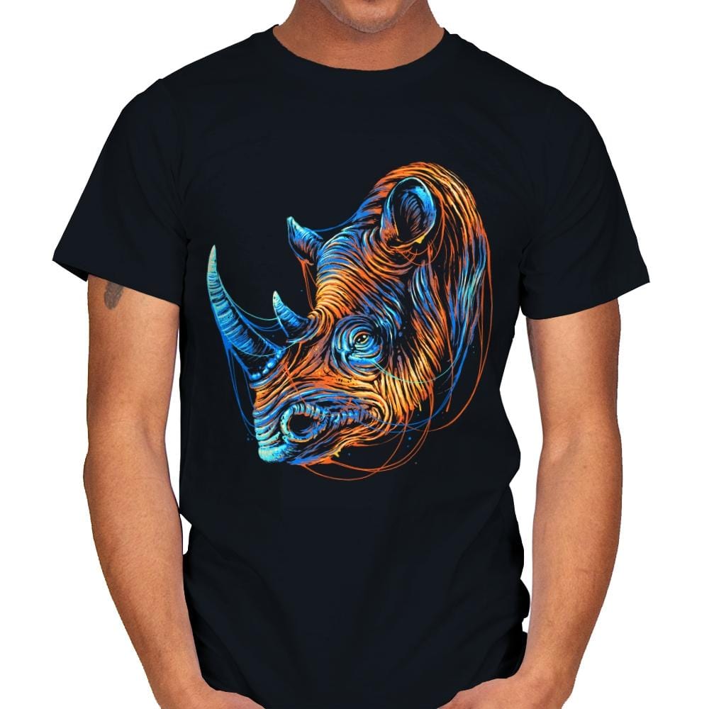 Colorful Rhino - Mens T-Shirts RIPT Apparel Small / Black