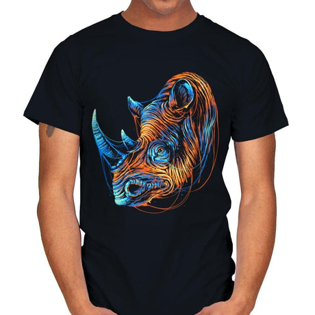 Colorful Rhino - Mens T-Shirts RIPT Apparel Small / Black