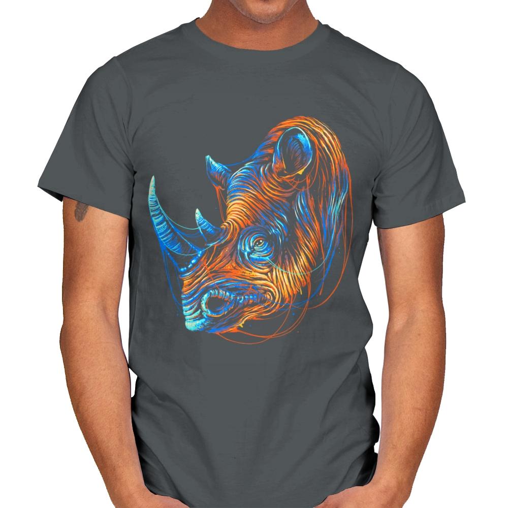 Colorful Rhino - Mens T-Shirts RIPT Apparel Small / Charcoal