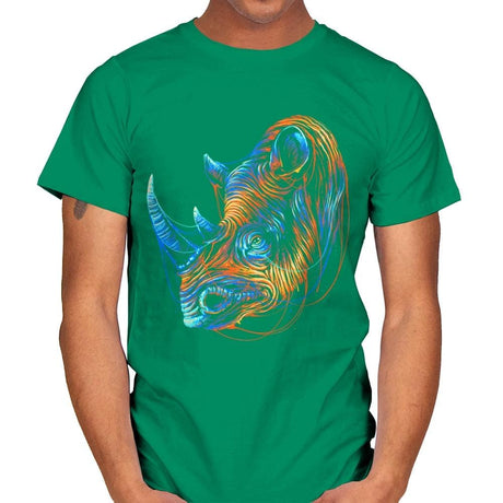 Colorful Rhino - Mens T-Shirts RIPT Apparel Small / Kelly