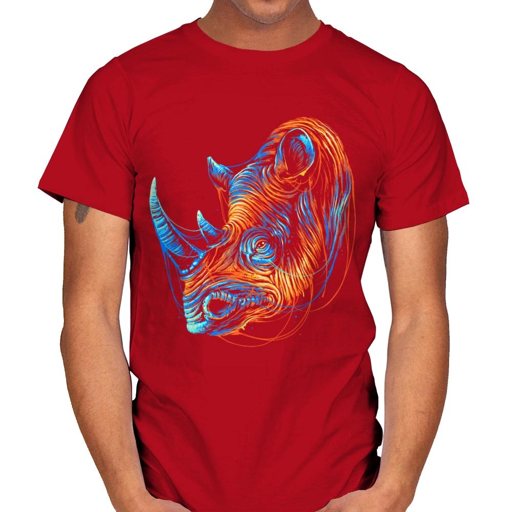 Colorful Rhino - Mens T-Shirts RIPT Apparel Small / Red