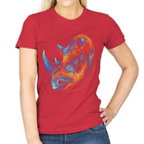 Colorful Rhino - Womens T-Shirts RIPT Apparel Small / Red