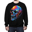 Colorful Skull - Crew Neck Sweatshirt Crew Neck Sweatshirt RIPT Apparel Small / Black