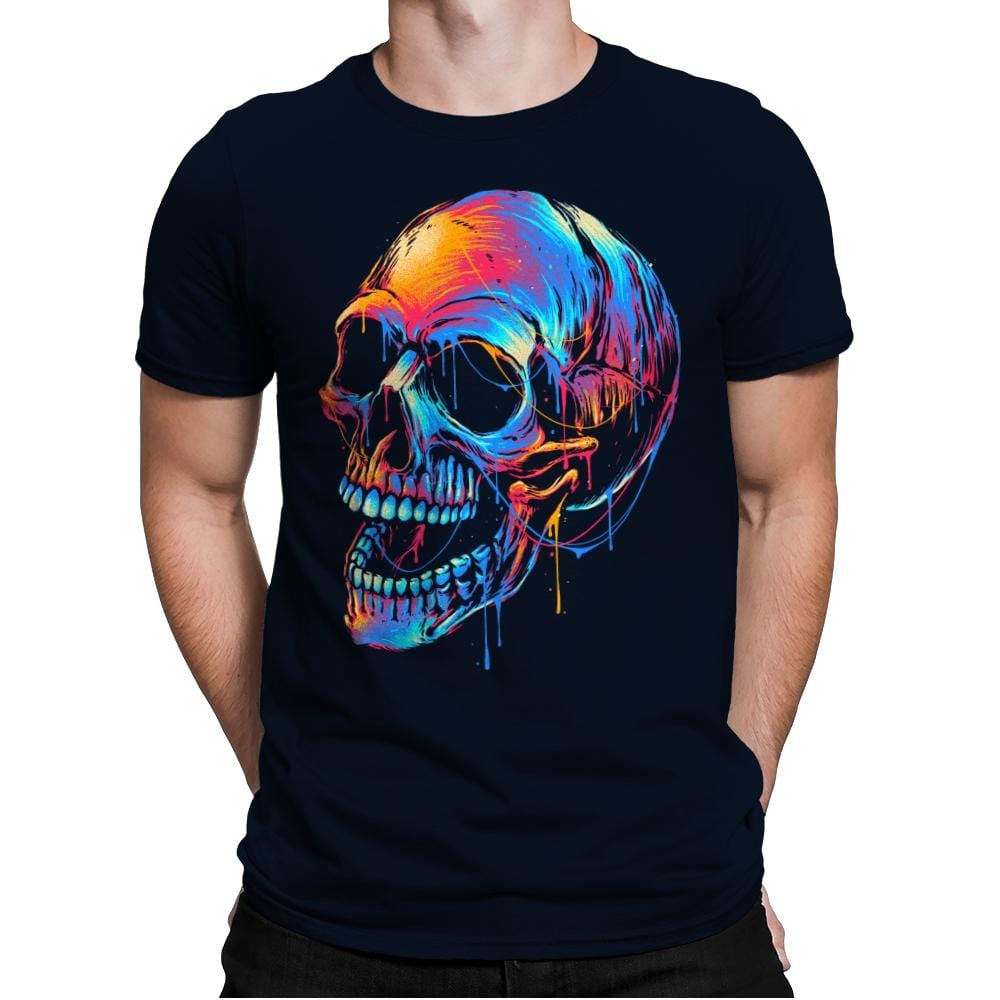 Colorful Skull - Mens Premium T-Shirts RIPT Apparel Small / Midnight Navy