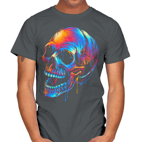 Colorful Skull - Mens T-Shirts RIPT Apparel Small / Charcoal