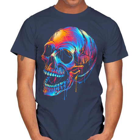 Colorful Skull - Mens T-Shirts RIPT Apparel Small / Navy