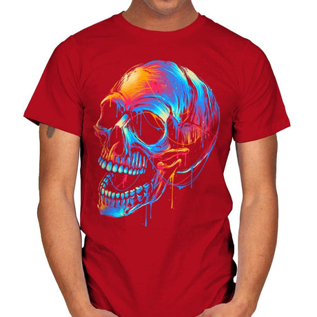 Colorful Skull - Mens T-Shirts RIPT Apparel Small / Red