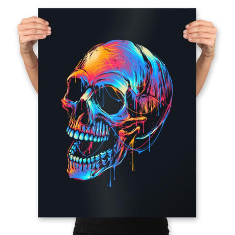 Colorful Skull - Prints Posters RIPT Apparel 18x24 / Black