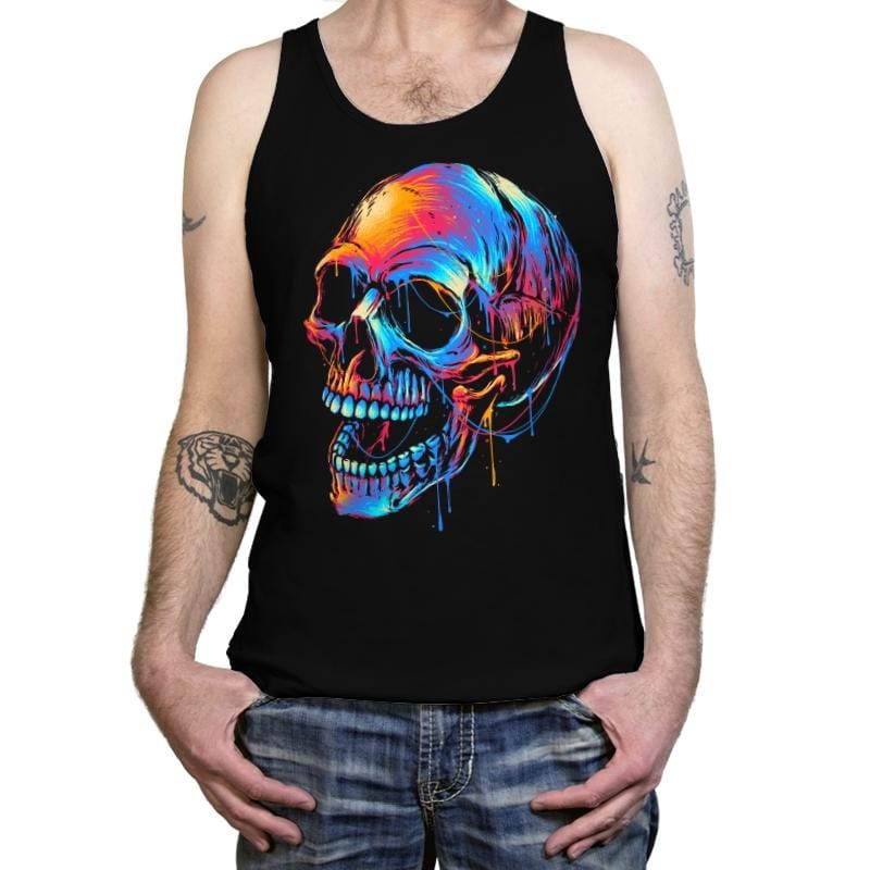 Colorful Skull - Tanktop Tanktop RIPT Apparel X-Small / Black