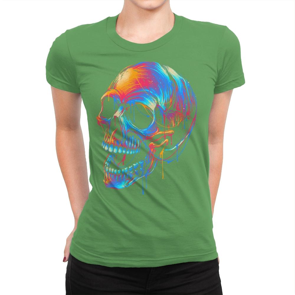 Colorful Skull - Womens Premium T-Shirts RIPT Apparel Small / Kelly