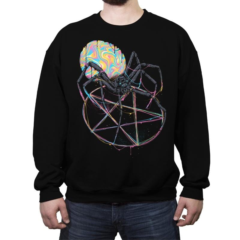 Colorful Widow - Crew Neck Sweatshirt Crew Neck Sweatshirt RIPT Apparel Small / Black