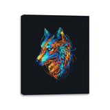 Colorful Wolf - Canvas Wraps Canvas Wraps RIPT Apparel 11x14 / Black