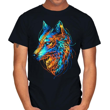Colorful Wolf - Mens T-Shirts RIPT Apparel Small / Black