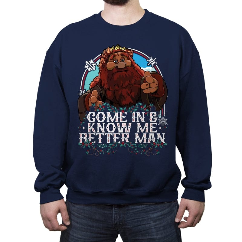 Come In and Know Me Better Man - Crew Neck Sweatshirt Crew Neck Sweatshirt RIPT Apparel Small / Navy