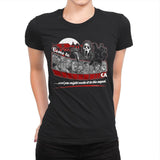 Come to Woodsboro - Womens Premium T-Shirts RIPT Apparel Small / Black