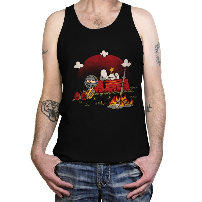 Comic Dog Dark Fantasy Game - Tanktop Tanktop RIPT Apparel X-Small / Black