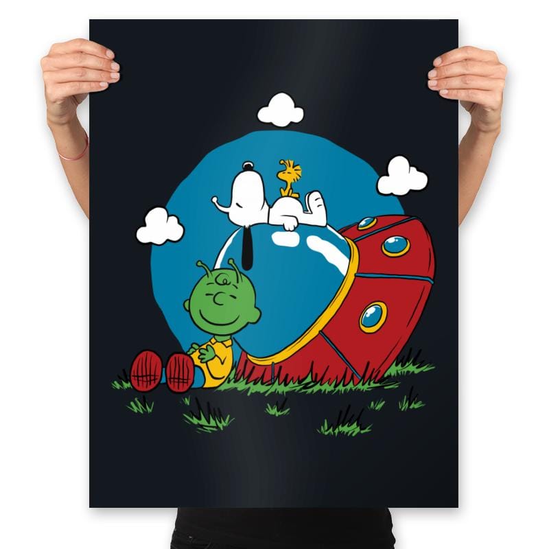 Comic Dog Extraterrestrial - Prints Posters RIPT Apparel 18x24 / Black