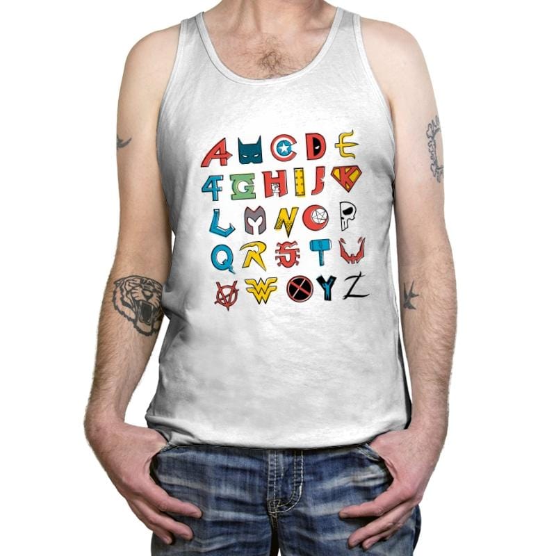 Comics Alphabet - Tanktop Tanktop RIPT Apparel X-Small / White
