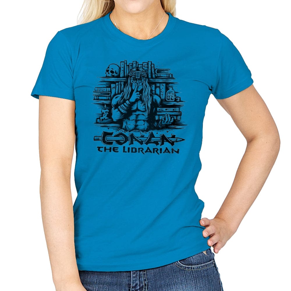 Conan the Librarian - Womens T-Shirts RIPT Apparel Small / Sapphire