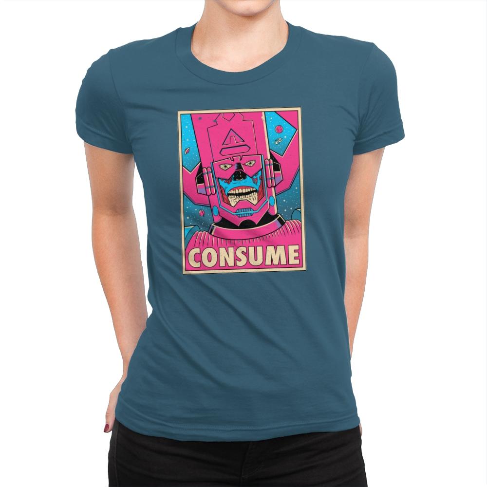 CONSUME Exclusive - Womens Premium T-Shirts RIPT Apparel Small / Indigo