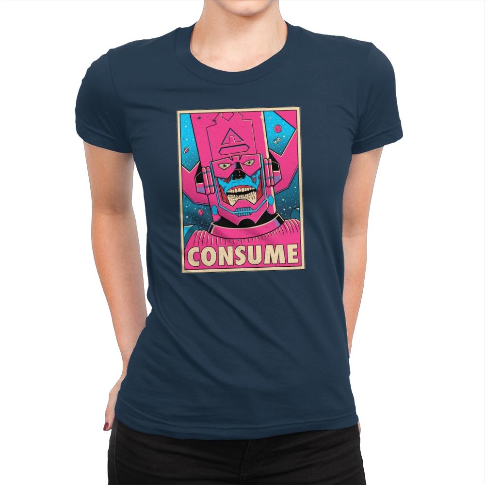 CONSUME Exclusive - Womens Premium T-Shirts RIPT Apparel Small / Midnight Navy