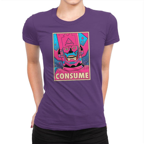 CONSUME Exclusive - Womens Premium T-Shirts RIPT Apparel Small / Purple Rush