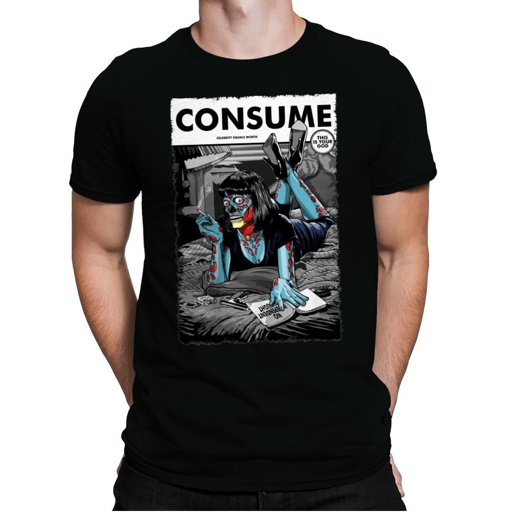 Consume Fiction - Mens Premium T-Shirts RIPT Apparel Small / Black