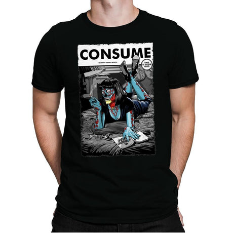 Consume Fiction - Mens Premium T-Shirts RIPT Apparel Small / Black