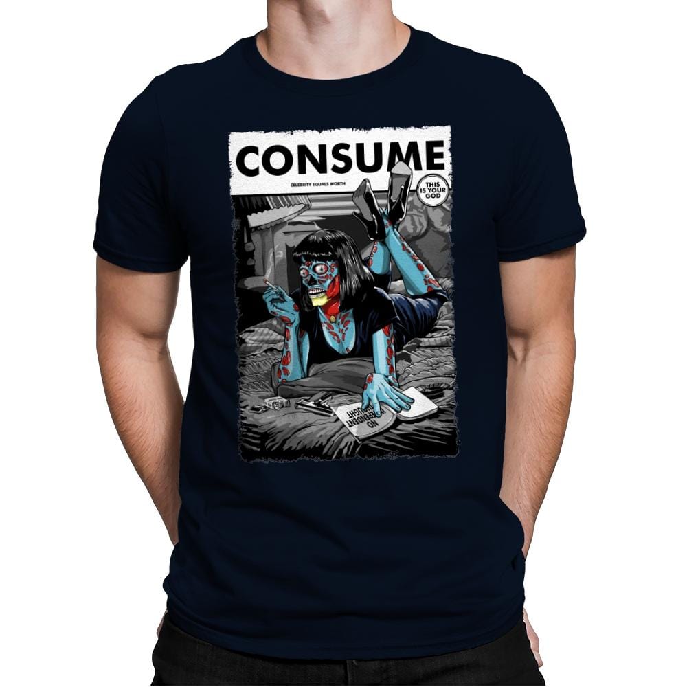 Consume Fiction - Mens Premium T-Shirts RIPT Apparel Small / Midnight Navy