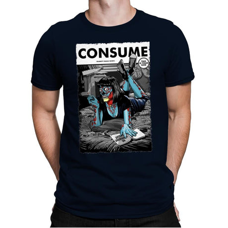 Consume Fiction - Mens Premium T-Shirts RIPT Apparel Small / Midnight Navy