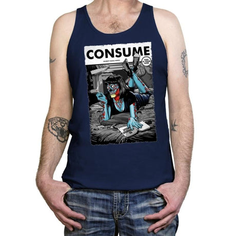 Consume Fiction - Tanktop Tanktop RIPT Apparel X-Small / Navy