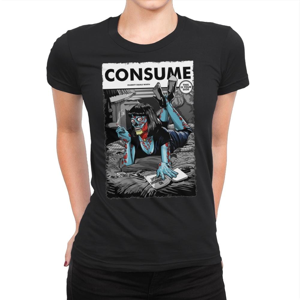 Consume Fiction - Womens Premium T-Shirts RIPT Apparel Small / Black