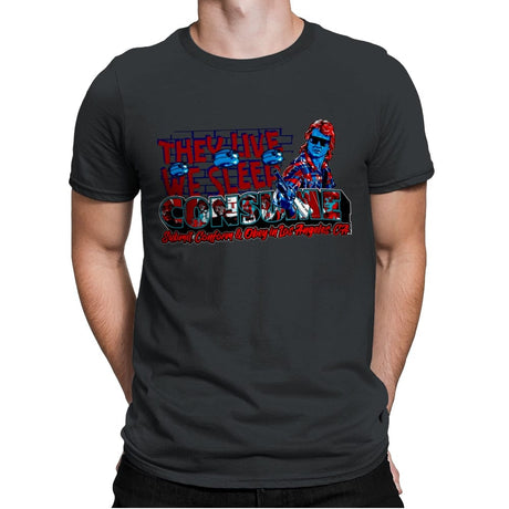 Consume & Obey in L.A. - Mens Premium T-Shirts RIPT Apparel Small / Heavy Metal