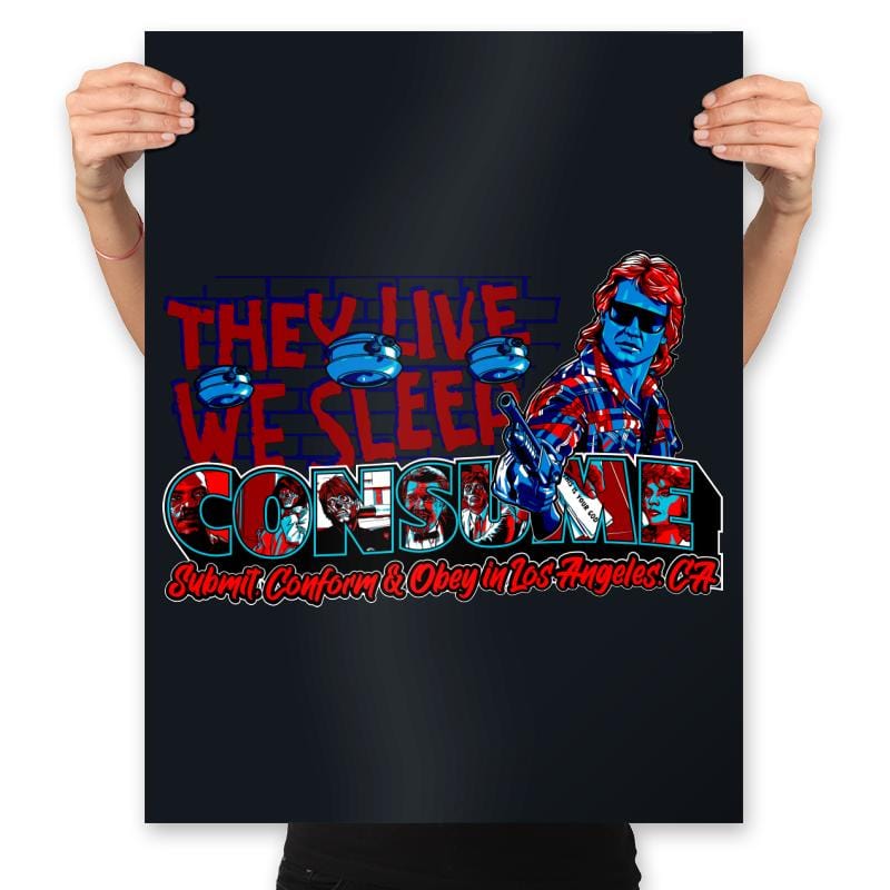 Consume & Obey in L.A. - Prints Posters RIPT Apparel 18x24 / Black