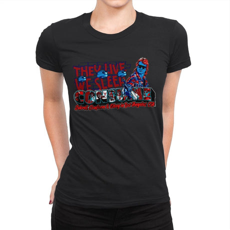 Consume & Obey in L.A. - Womens Premium T-Shirts RIPT Apparel Small / Black