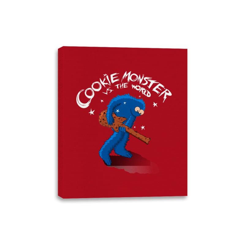Cookie Monster vs The World - Canvas Wraps Canvas Wraps RIPT Apparel 8x10 / Red