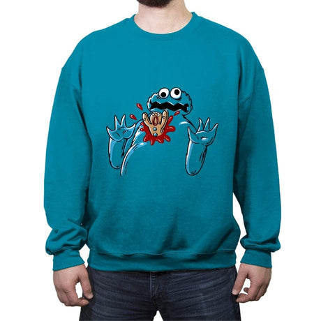 Cookie Strike Back - Crew Neck Sweatshirt Crew Neck Sweatshirt RIPT Apparel Small / Antique Sapphire