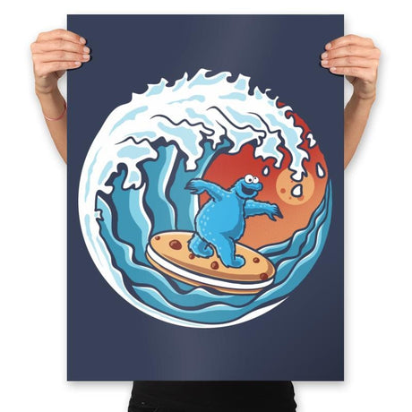 Cookie Surfing - Prints Posters RIPT Apparel 18x24 / Navy